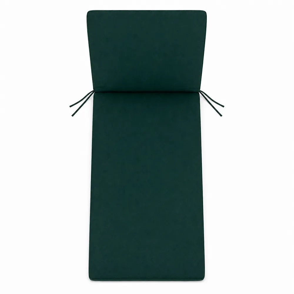 Cuscino per lettino da esterno 190x60 cm con schienale reclinabile e laccetti in poliestere – Verde