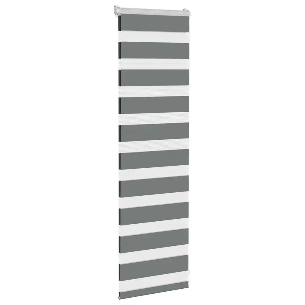 Tenda Zebra Grigio Scuro Larghezza Tessuto 35,9 cm Poliestere