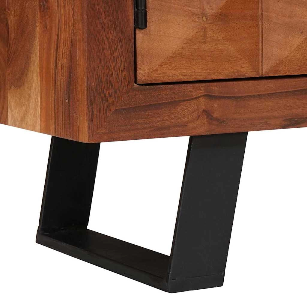 Mobile TV moderno con capiente spazio di archiviazione 112 x 30 x 48 cm in legno massello di acacia marrone miele 02_0058060