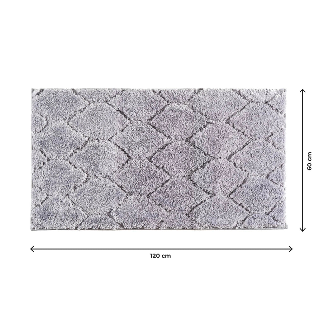 Tappeto Bagno Antiscivolo Effetto Rilievo Assorbente, Morbido, Lavabile in Lavatrice 50x80 / 60x120 cm 60x120 Cm - Grigio