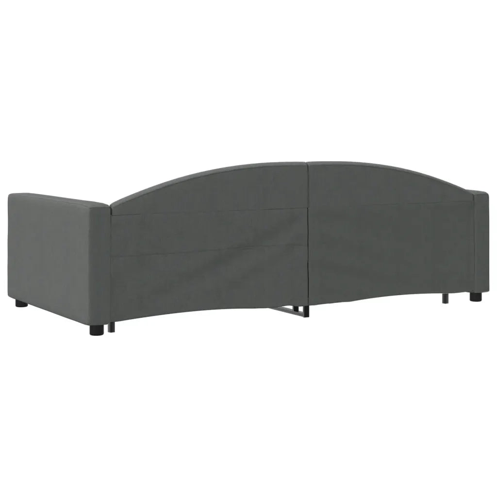 Divano Letto Estraibile Cassetti Grigio Scuro 100x200cm Tessuto 3197230