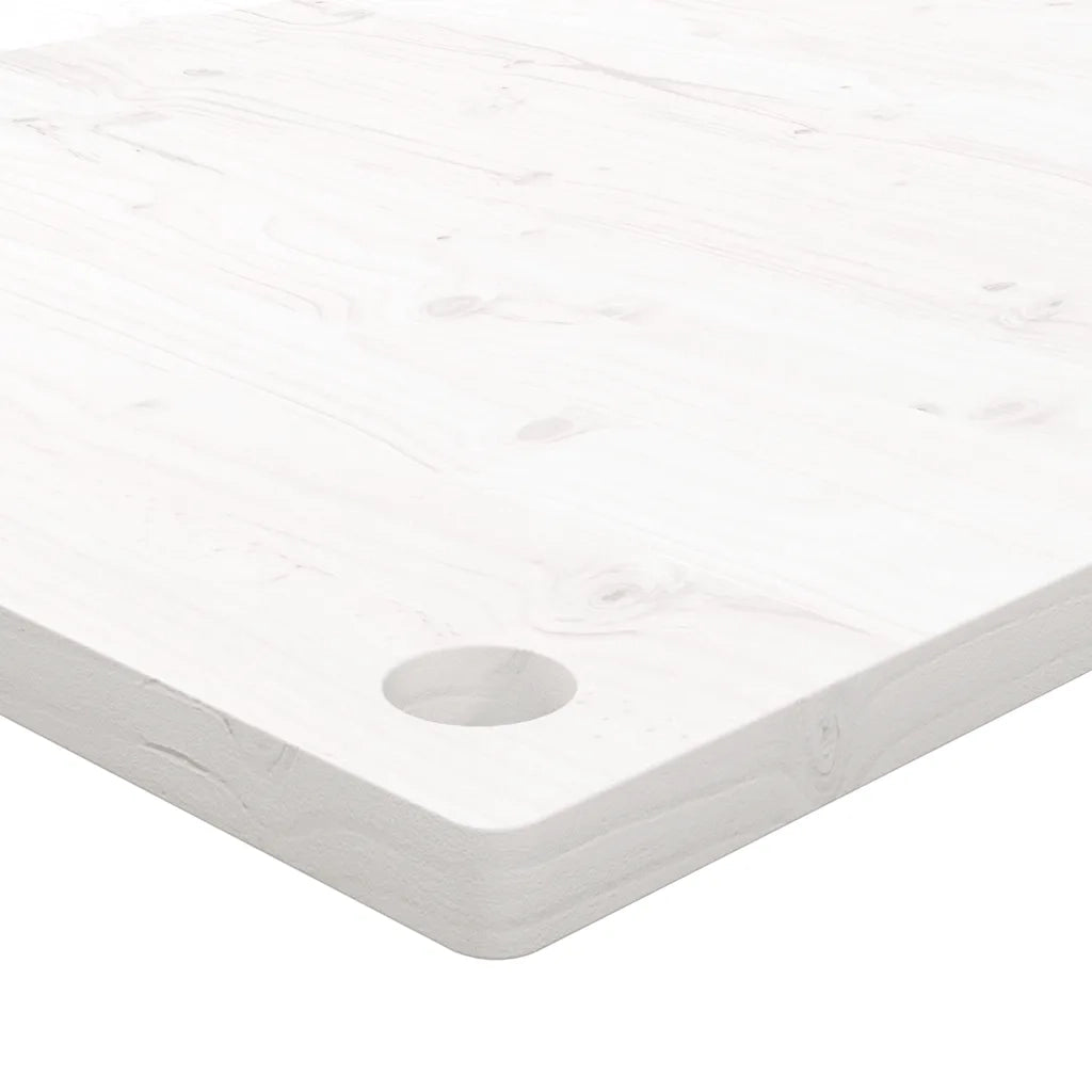 Piano Scrivania Bianco 100x60x2,5 cm in Legno Massello di Pino