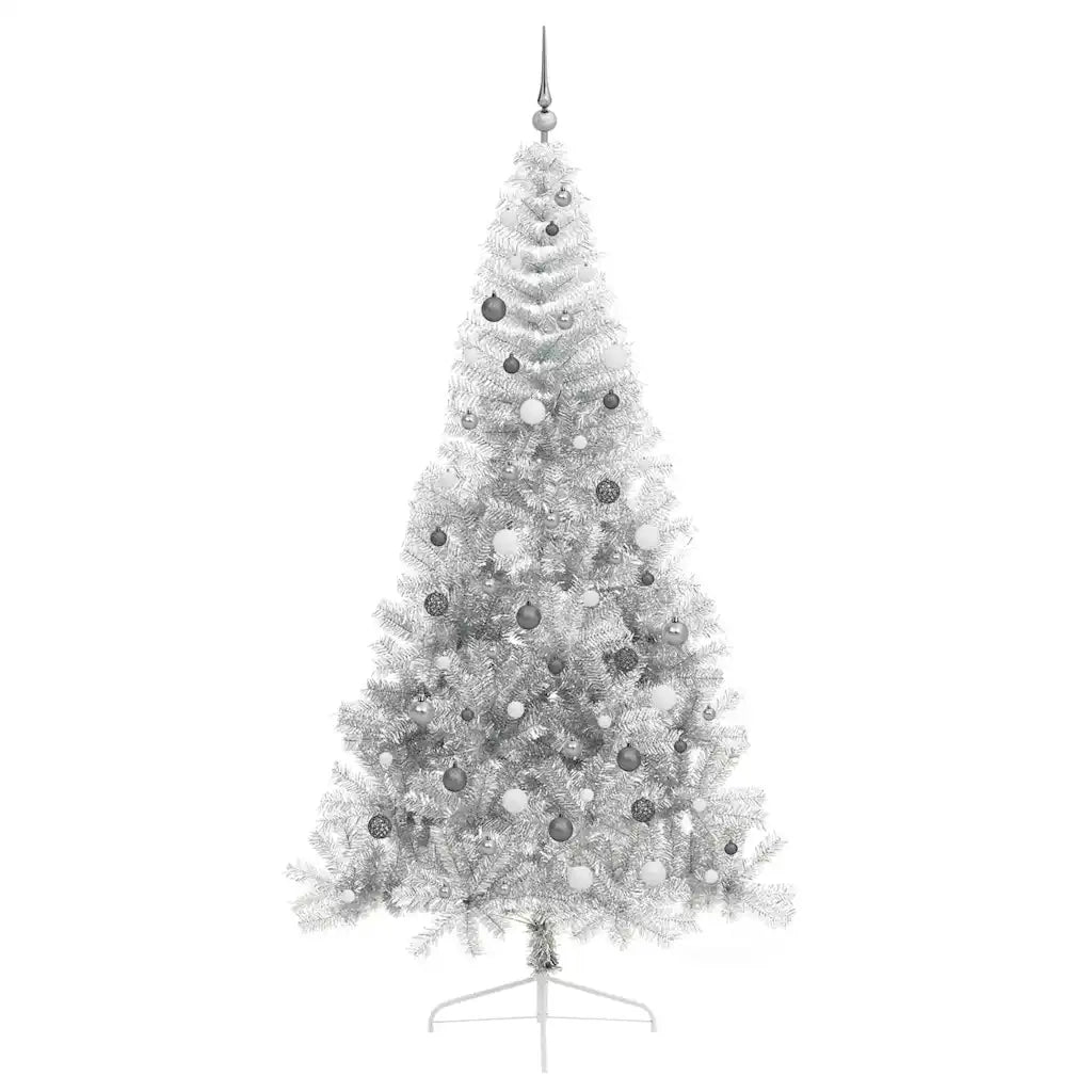Albero di Natale artificiale con luci integrate Argento 240 cm 3397231