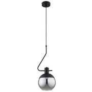 Lampada a sospensione moderna nera vetro fumé E27 Enigma