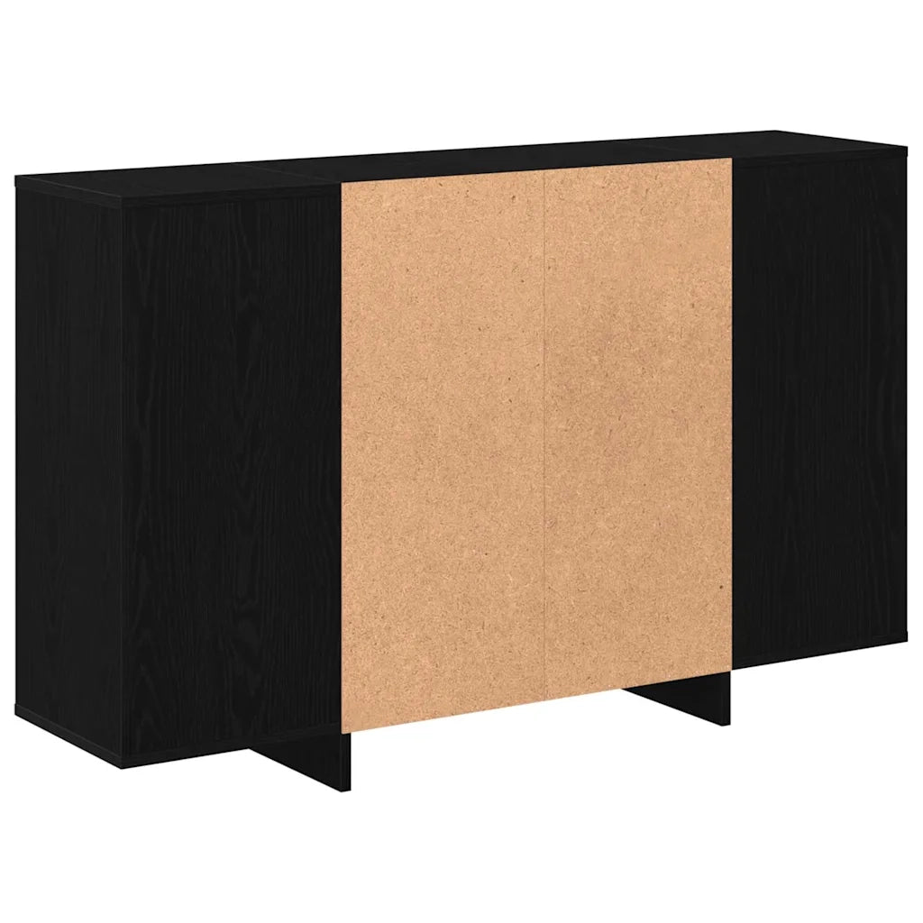 vidaXL Credenza Rovere nero 120 x 30 x 75 cm Legno multistrato