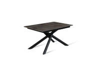 E-STYLO Tavolo allungabile con top cemento grigio in melaminico e base in metallo nero, 90cm X 140/ 190cm H. 76cm.