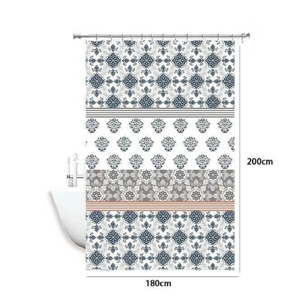 Trade Shop - Tenda Doccia Antimuffa Impermeabile 180 X 200cm Con Anelli Bagno Maioliche 59519 -