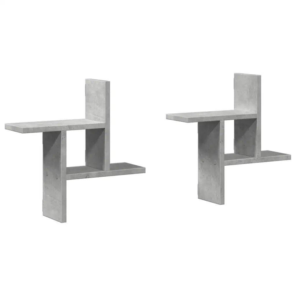 vidaXL Mensole a Muro 2pz Grigio Cemento 38x12x38 cm in Truciolato