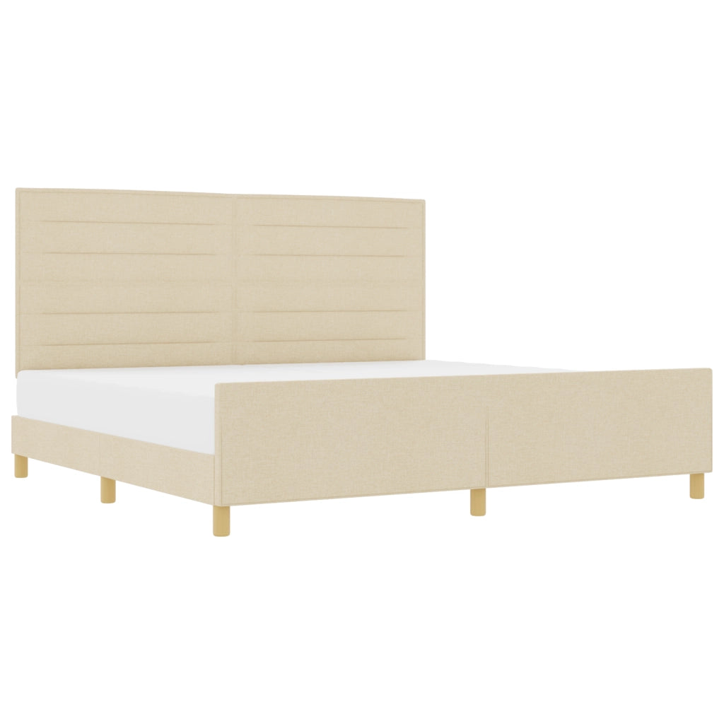 Letto in tessuto panna  200x200 cm