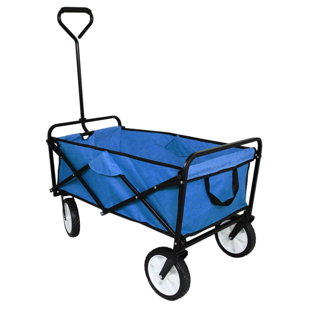 Carrello Pieghevole Fuoristrada 70kg Ruote 360° Acciaio Blu