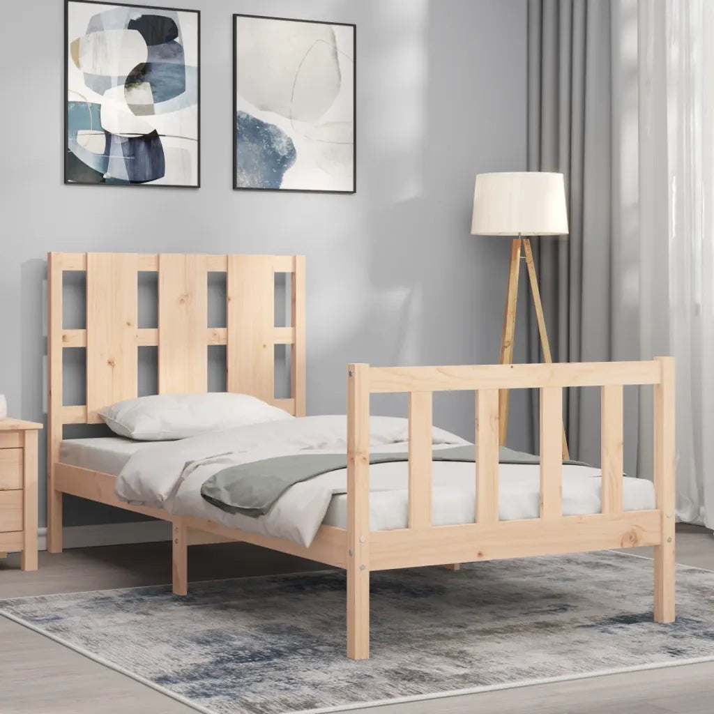 Giroletto senza Materasso-Struttura Letto 90x200 cm in Legno Massello di Pino 123447