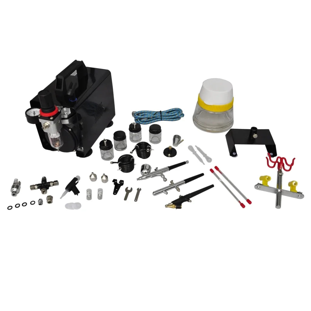 Set Compressore Aerografo con 3 Pistole 140286