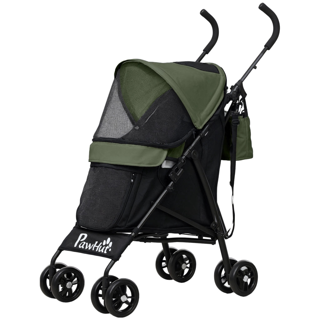 Passeggino per Cani con Rete ¨C Zephmum ¨C Nero e Verde 76x44x103 cm