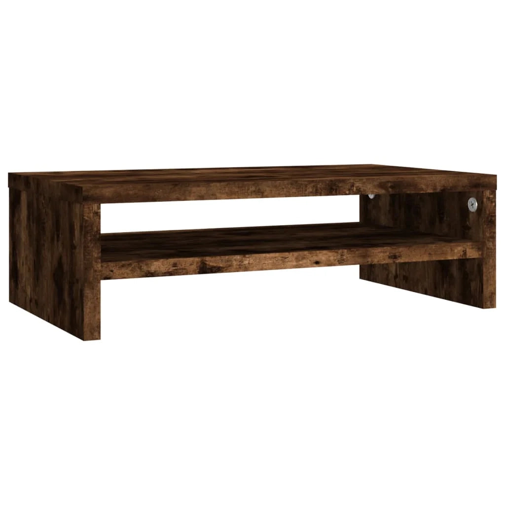 Supporto per monitor in rovere affumicato 42 x 24 x 13 cm legno ingegnerizzato marrone 02_0029218
