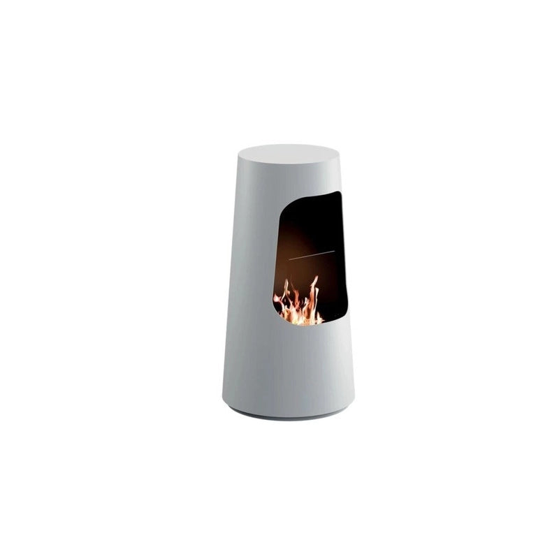 Biocamino pavimento Dubai Bianco 2,5 kW – vetro di protezione, bruciatore 2 L, struttura acciaio – Tecno Air System