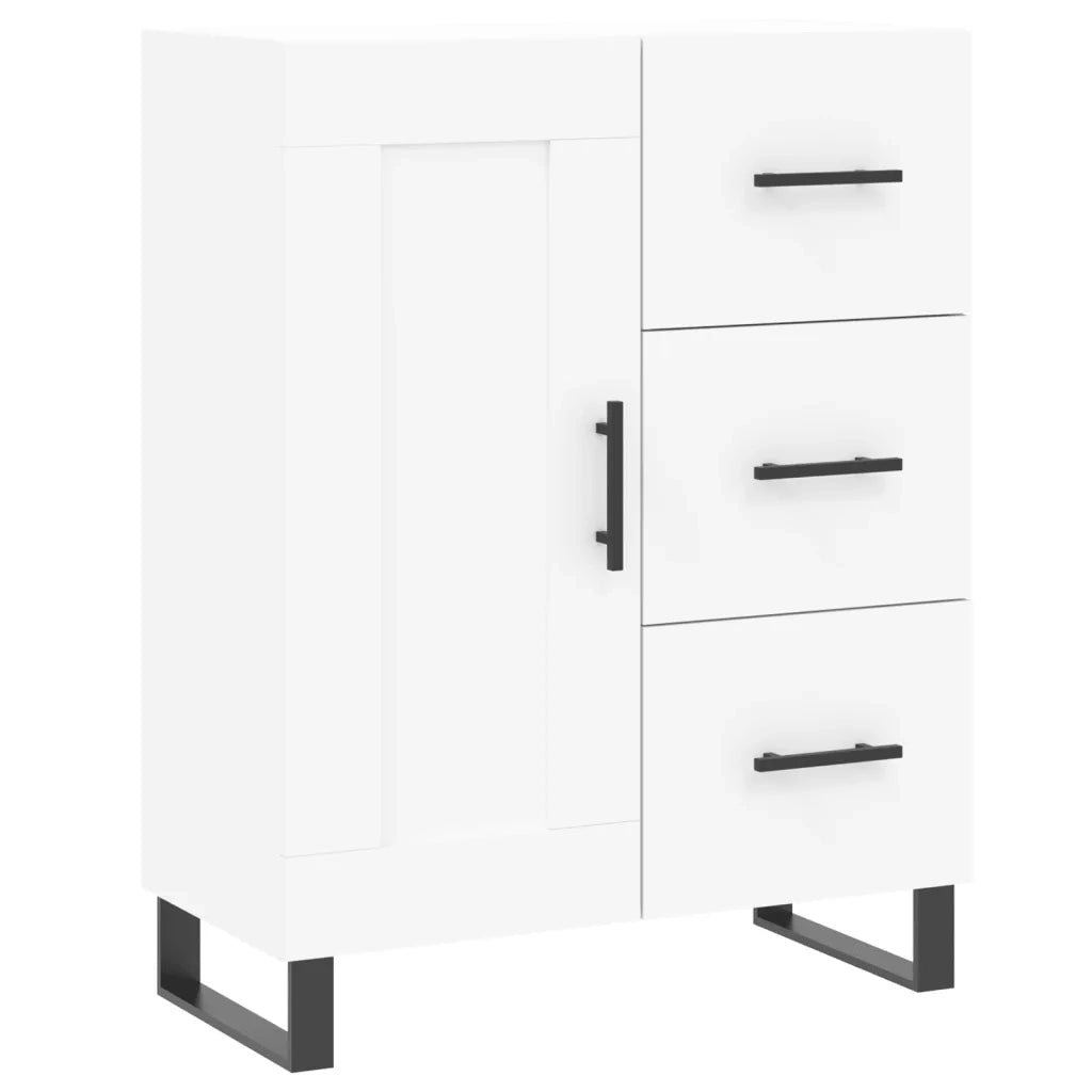Credenza-Buffet-Armadio da cucina Bianca 69,5x34x180 cm in Legno Multistrato 467837