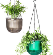 Set di due vasi da giardino sospesi per piante con maniglione per esterno e interno, 16,5 cm