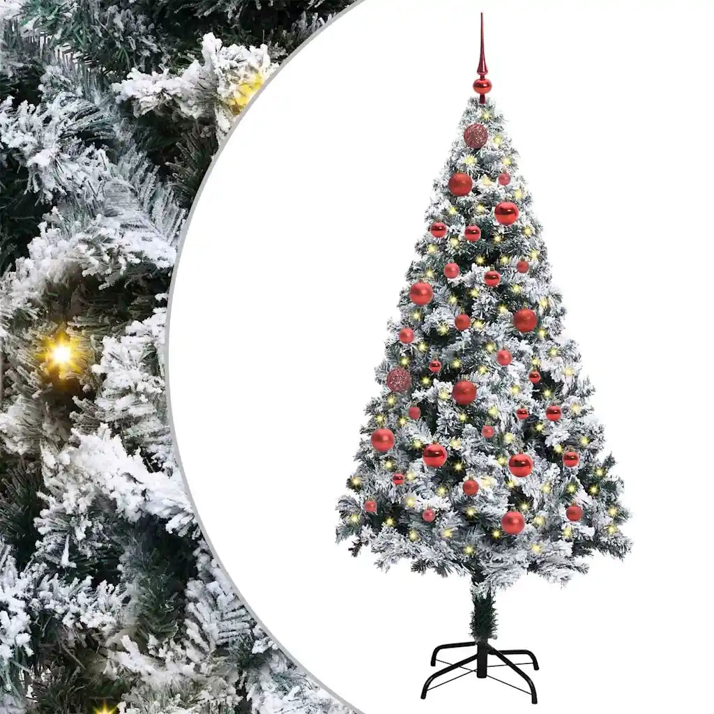 Albero di Natale Artificiale-Albero Natalizio con 150 LED Bianco 150 cm 133333