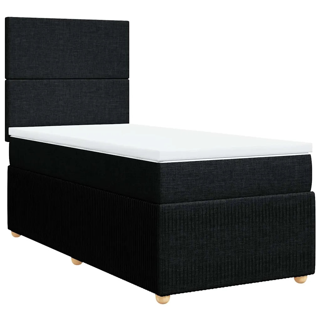 Giroletto a Molle con Materasso Nero 90x200 cm in Tessuto 3291934