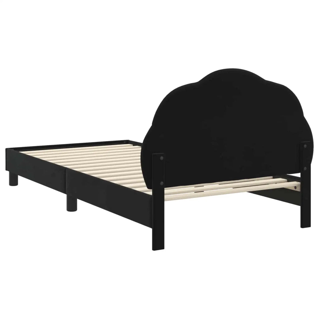 Struttura letto bambini con testata Nero 90 x 190 cm Velluto