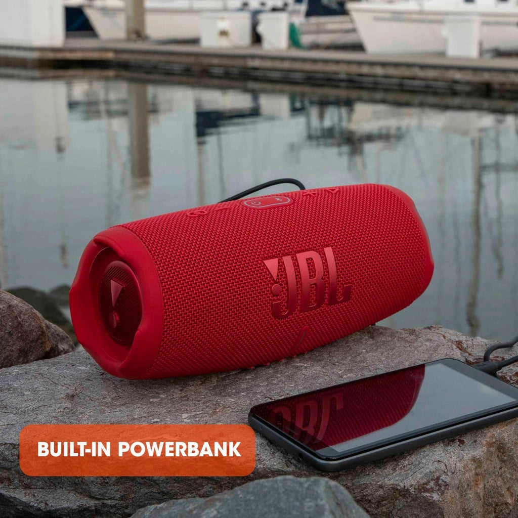 CHARGE 5 - Altoparlante Bluetooth portatile impermeabile (IP67) con Powerbank USB Charge out, 20 ore di riproduzione, Partyboost (blu)