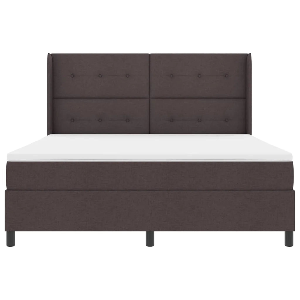 Letto a molle con materasso Marrone Scuro 200 x 180 cm Tessuto 3341661
