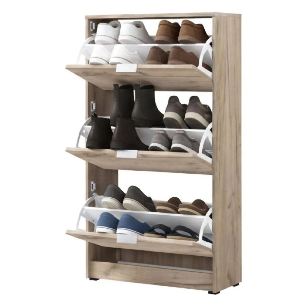Mobile Portascarpe Marradi, Scarpiera 6 Ripiani, 67x28x119h cm Marrone Rovere Nodi
