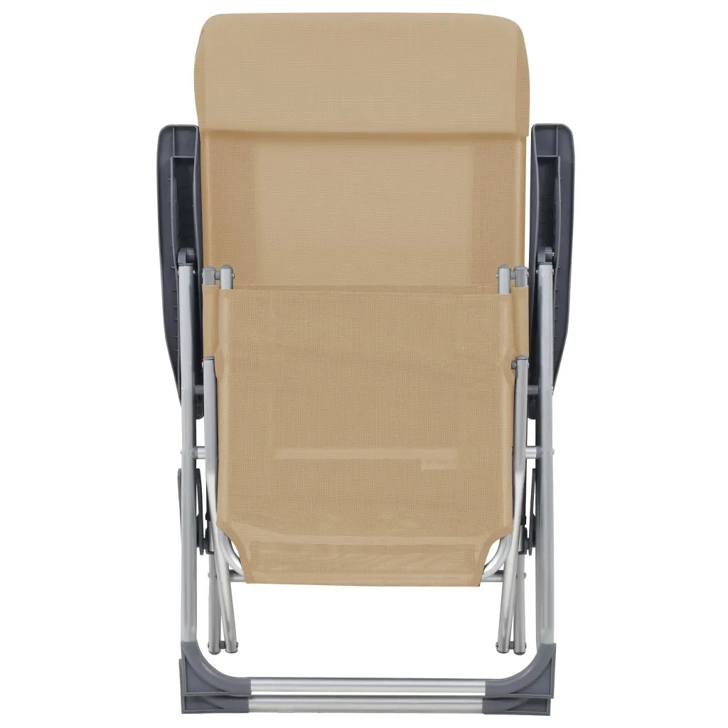 Sedie Campeggio Pieghevoli con Poggiapiedi 2pz Crema Textilene 360147