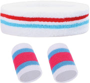 Set di accessori per sport - Assorbimento di vapore - Rimozione di sudore - Comprende 1 cintura per la testa/2 cinture per le braccia - Funzionale - Comodo - Cintura per sport