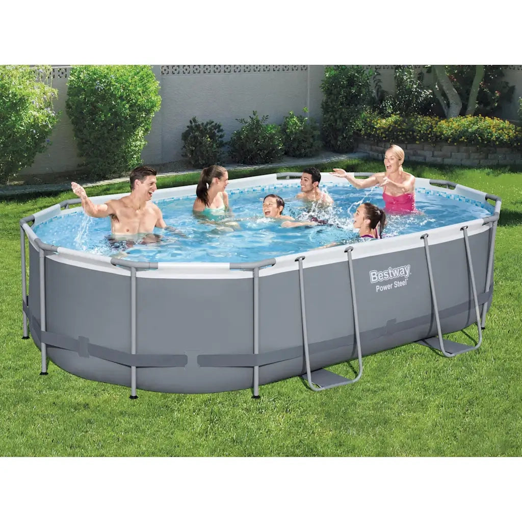 Bestway Set Piscina Ovale Power Steel 488x305x107 cm 92818