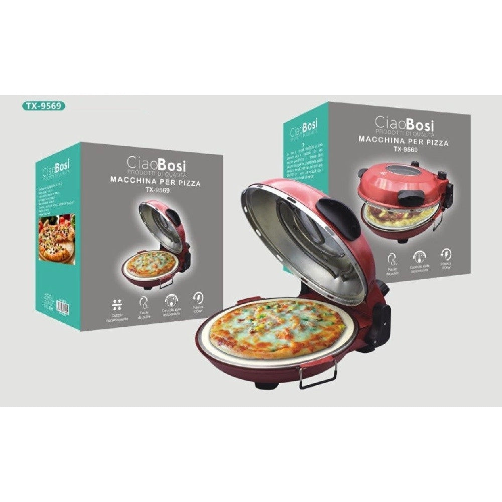 Trade Shop - Macchina Per Pizza Elettrico 1200watt Fornetto Doppio Riscaldamento Casa Tx-9569 -