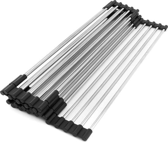 Afdruiprek per lavandino, organizzatore, 5-foglio afdruiprek pieghevole in acciaio inossidabile, cucina, lavastoviglie, afdruiprek per lavandino, cucina, lavello, organizzatore, 40 x 45 cm