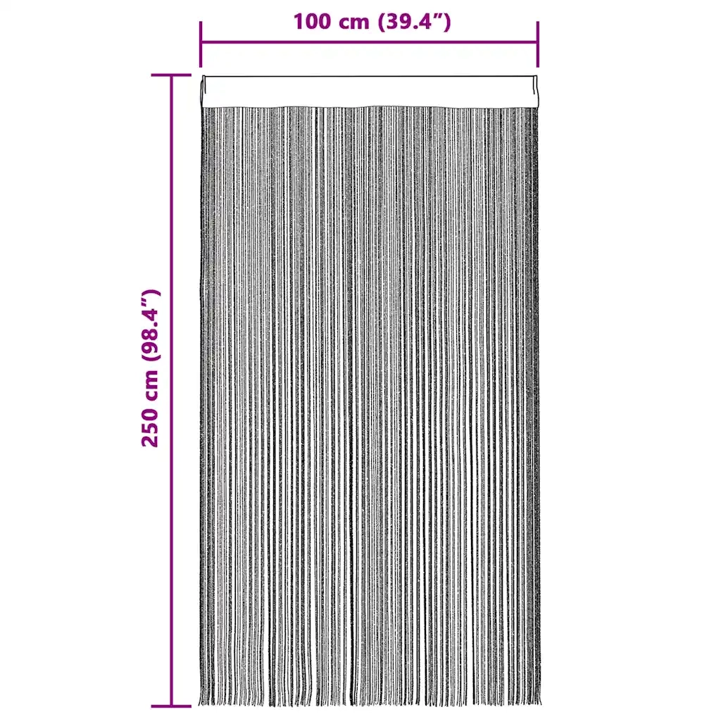 2 pz Tende a Fili 100x250 cm Crema