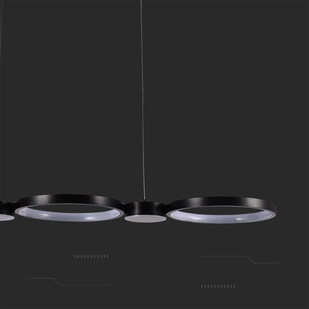 Lampada a sospensione LED anelli nera 38W 4000K V-TAC
