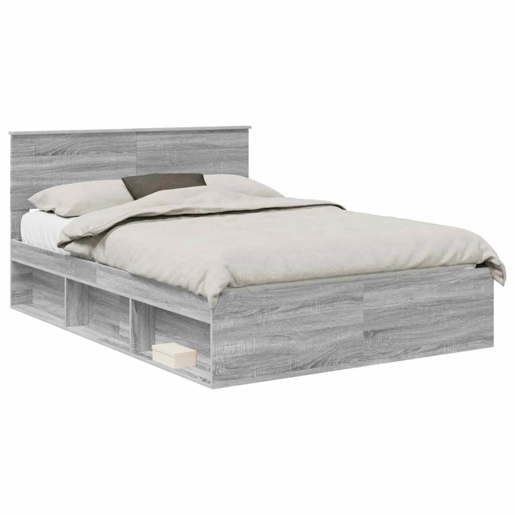 Struttura del letto Grigio Sonoma 135 x 190 cm Pino massello 3410614
