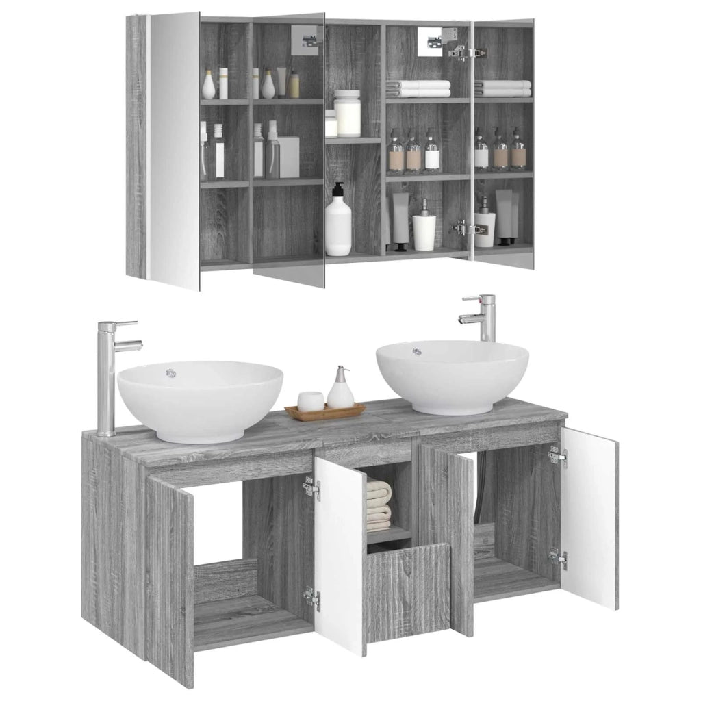 Set di Armadi da Bagno 4 pcs Sonoma grigio Legno ingegnerizzato 3406508