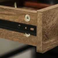 Scrivania Moderna Stile Industriale con 2 Cassetti per Camera e Ufficio, Metallo e MDF, 110x55x75cm, Nero Marrone