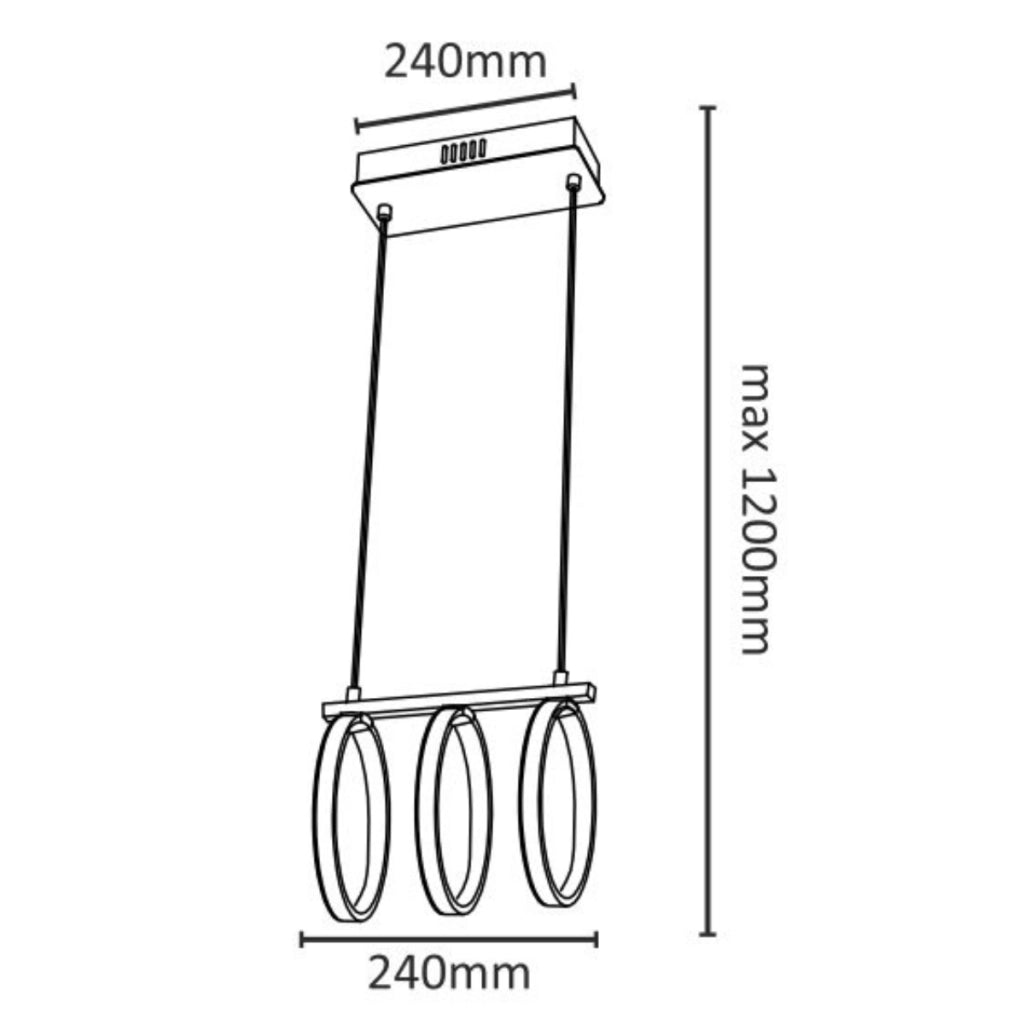 Lampada a sospensione LED 34W 3000K bianca Polux Flint