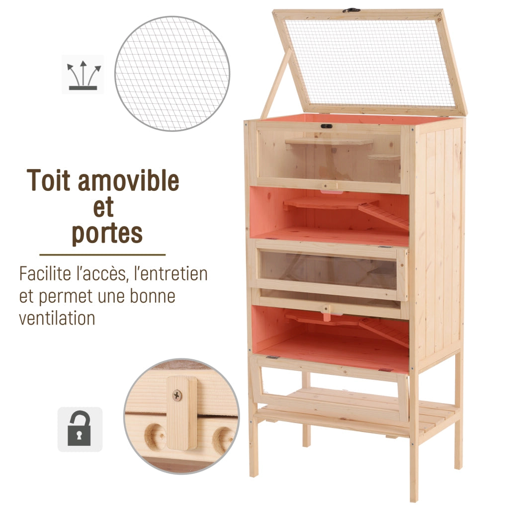 Casetta per criceti e piccoli roditori a pi¨´ livelli ¨C zephmum ¨C 60x40x120 cm