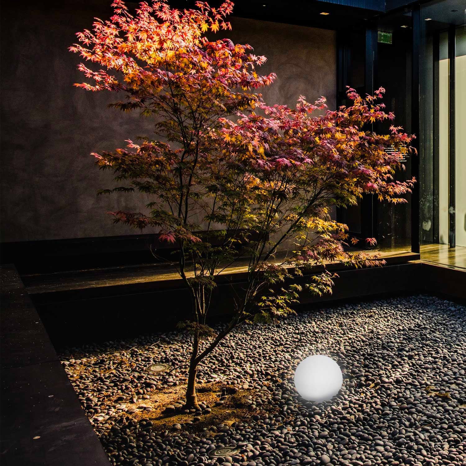 Sfera Solare Luminosa a LED 6000K da Giardino Ø50 cm in Polietilene Sined Luce Bianca