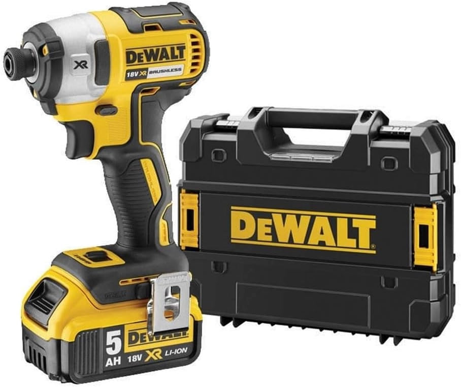 DEWALT DCF887D2-QW Trapano Avvitatore a Impulsi Attacco 1/4" a Batteria, 3 velocità, 2.0 Ah, Motore Brushless, 18V