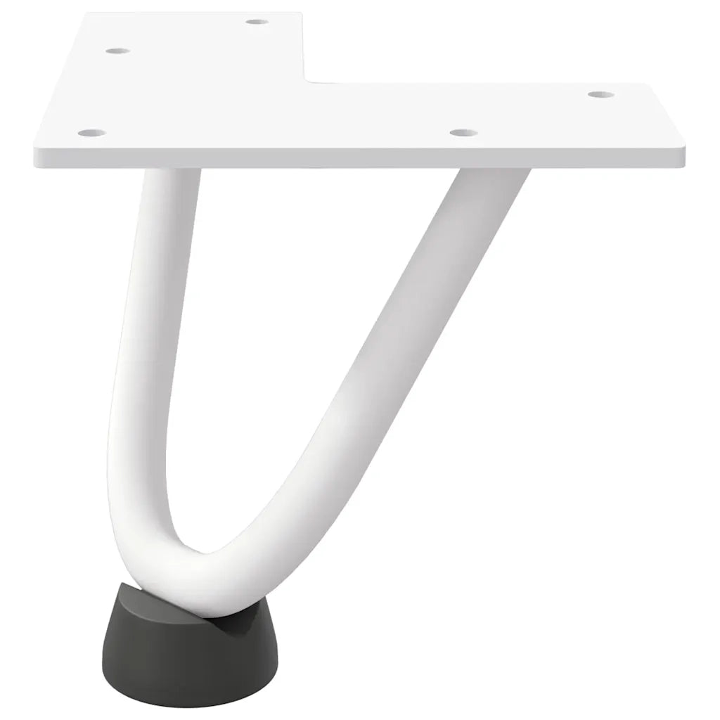 Gambe a forcina per tavolino 4 pz bianche 10 cm in acciaio massiccio