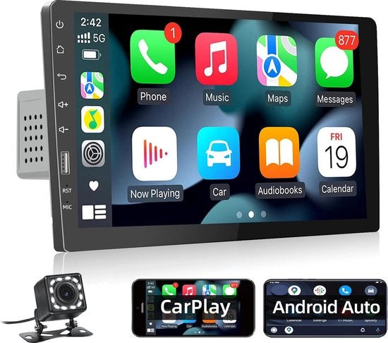 Autoradio compatibile con Android Auto - Stereoradio con link laterale e camera di recupero - Funzioni avanzate per un massimo di piacere di guida - 9 pollici