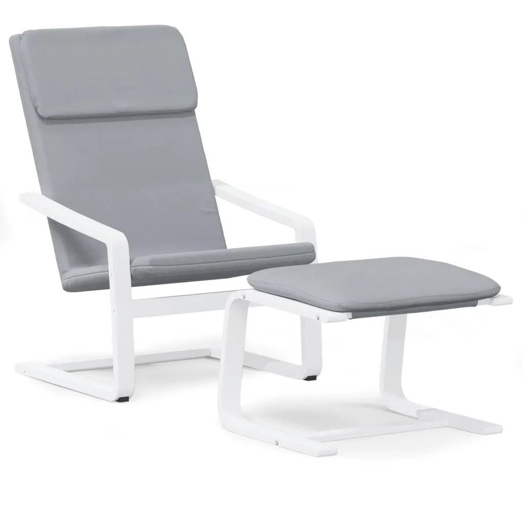 Divano Sedia-Poltrona Relax con Poggiapiedi Grigio Chiaro in Tessuto 523129