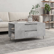 Tavolino Salotto-Tavolino da soggiorno-Tavolo Grigio Cemento 102x44,5x50cm Legno Multistrato 655212