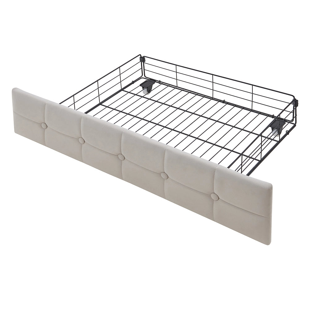 Divano letto - Xylo - 90x200 cm 2 cassetti LED USB beige