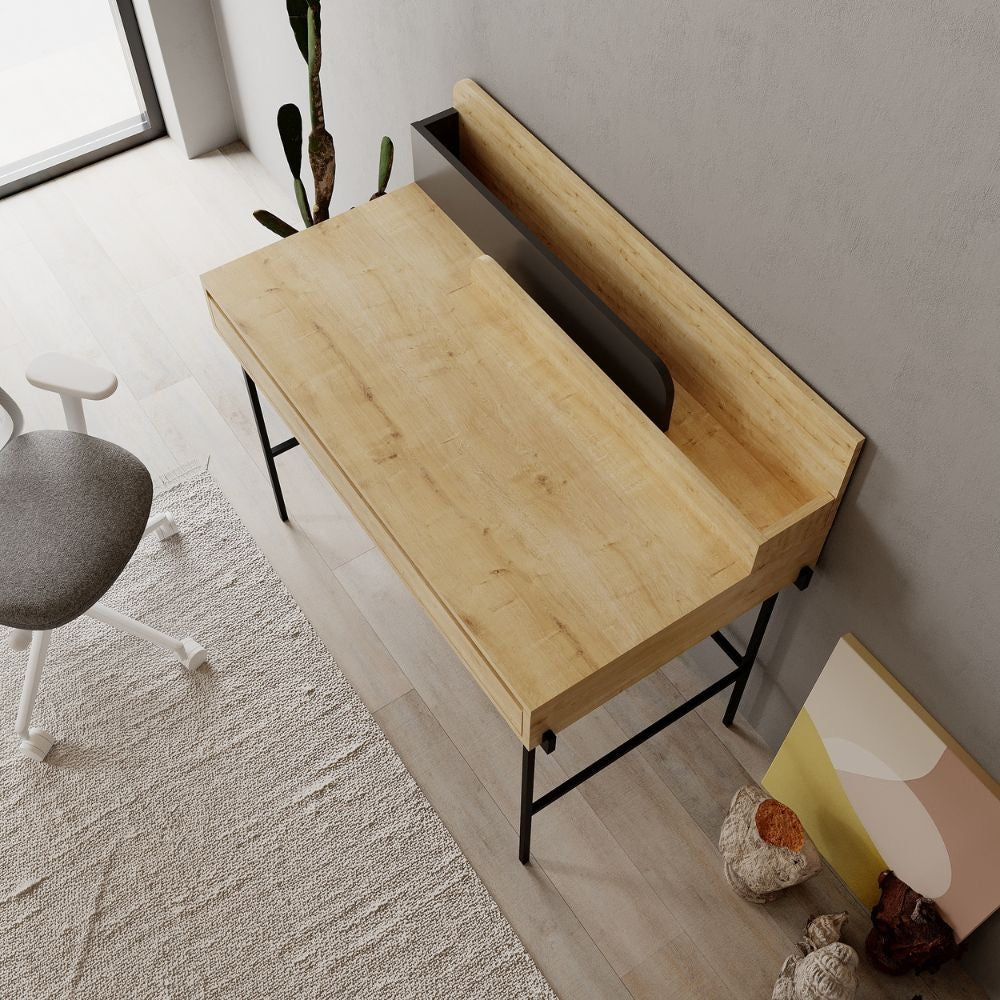 Scrivania con Cassetto 101x60x110 cm in MDF Leila Rovere Antracite