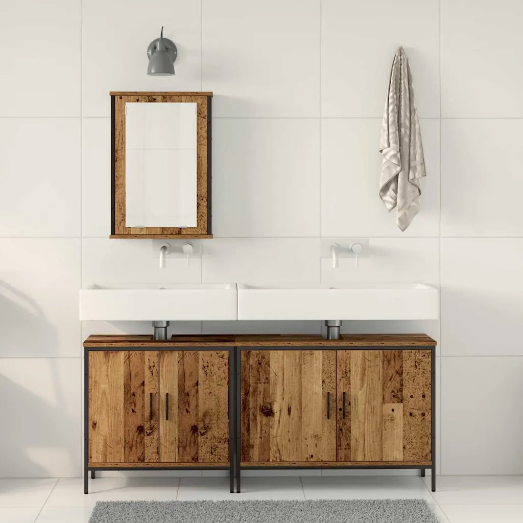 Unità da Bagno con lo scaffale 3 pcs Marrone Legno multistrato 3332548