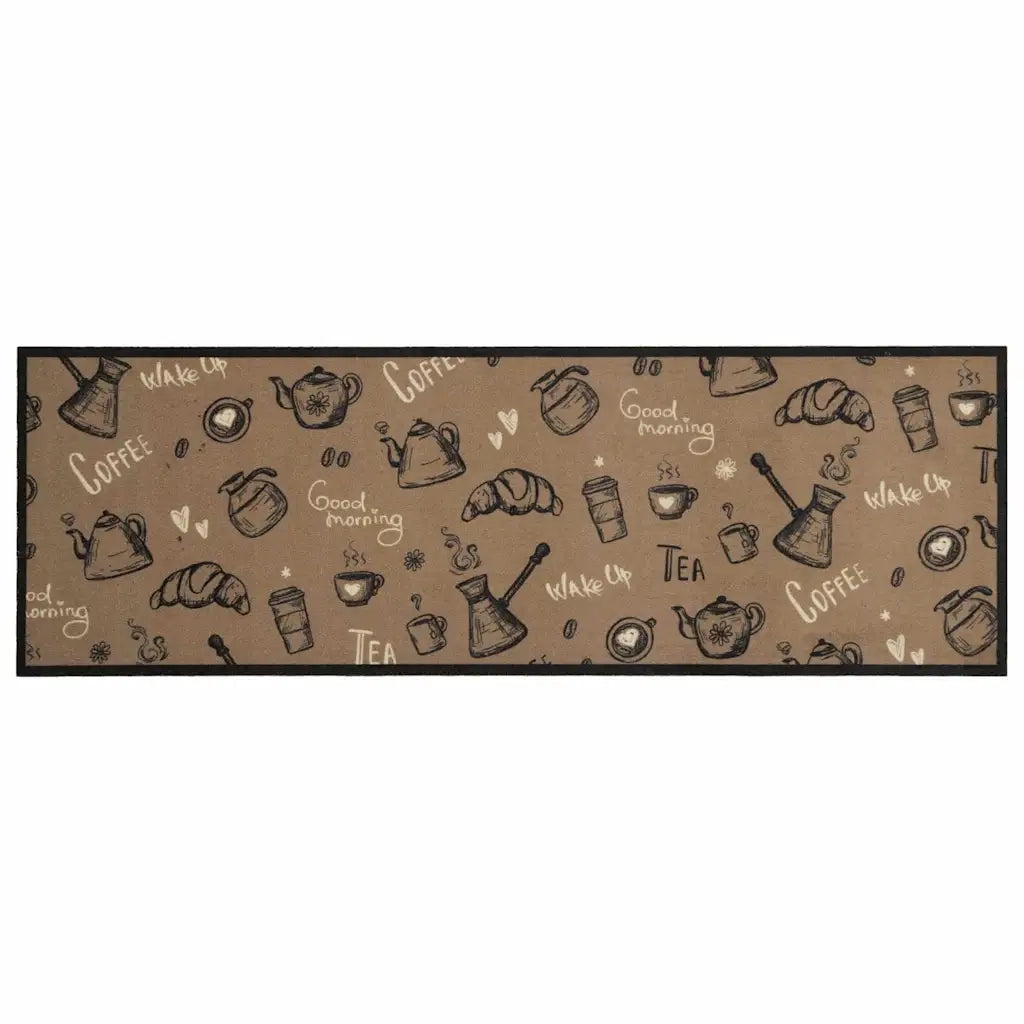 Tappeto da Cucina Lavabile Marrone Mattutino 60x180 cm Velluto