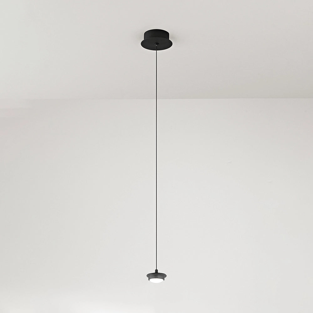 Sospensione Industrial-Minimal-Nordico Hunter Alluminio Nero Vetro Led 5W 3000K